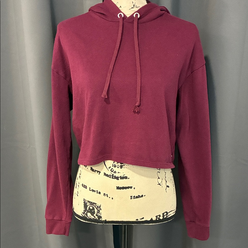 H&M Maroon Cropped Hoodie